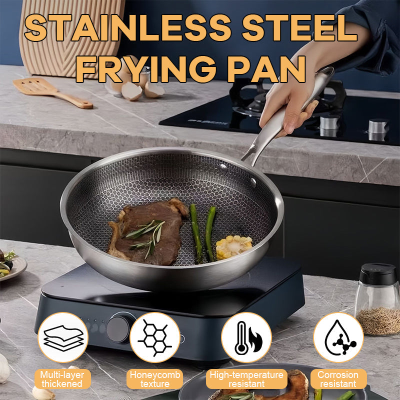 🍳Stainless Steel Non-Stick Frying Pan: Healthy & Versatile for Every Kitchen 🍳