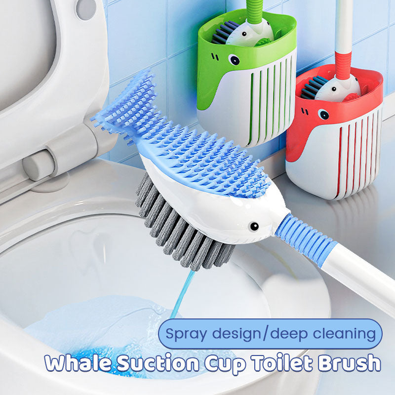 Wall-Mounted Suction Cup Toilet Cleaning Brush Set