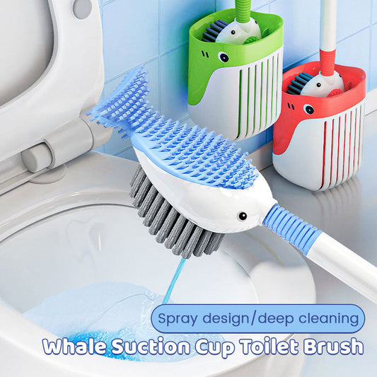 Wall-Mounted Suction Cup Toilet Cleaning Brush Set