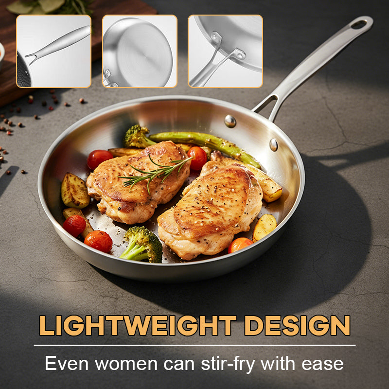 🍳Stainless Steel Non-Stick Frying Pan: Healthy & Versatile for Every Kitchen 🍳