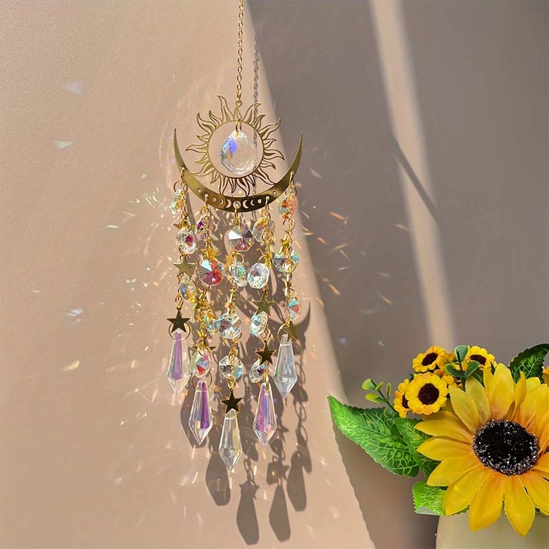 ✨ Golden Flame Moon Crystal Pendant – Your sparkling companion!