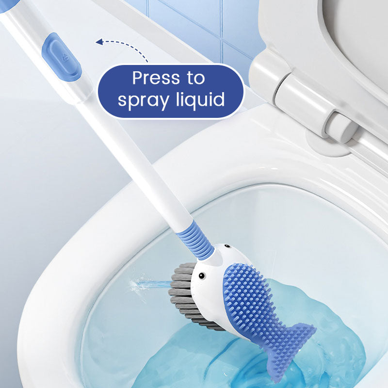 Wall-Mounted Suction Cup Toilet Cleaning Brush Set
