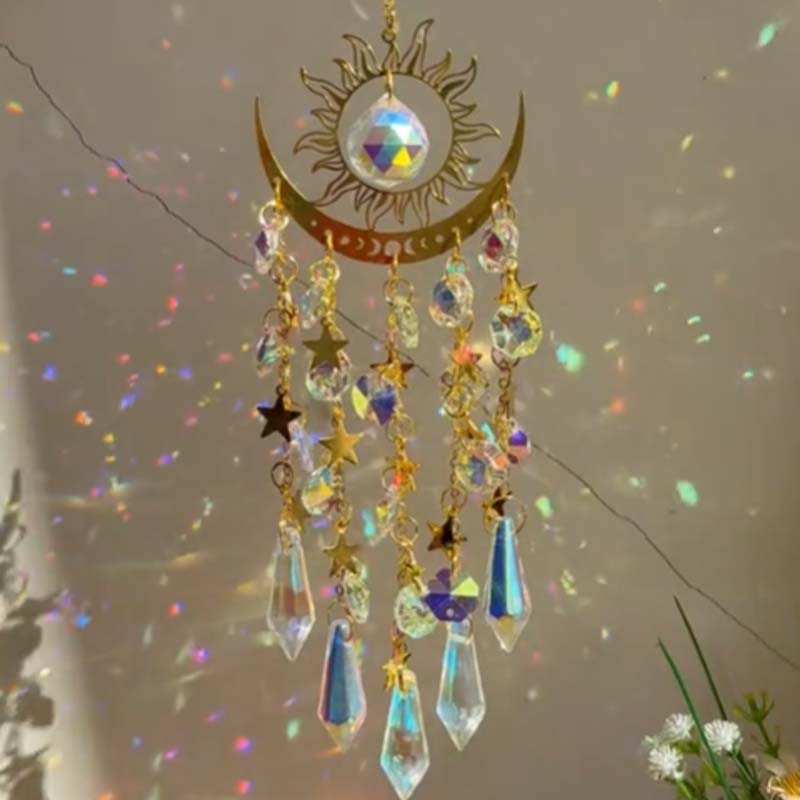 ✨ Golden Flame Moon Crystal Pendant – Your sparkling companion!