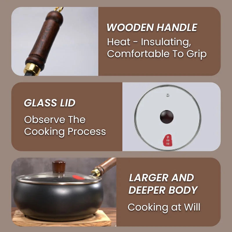 ⏳Time-limited Special⌛Uncoated Thick Iron Pot