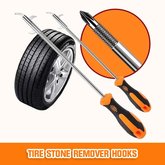 🚗 The Road Guardian: Tire Emergency Repair Kit (Stone Removal Hook + Tire Repair Plugs)