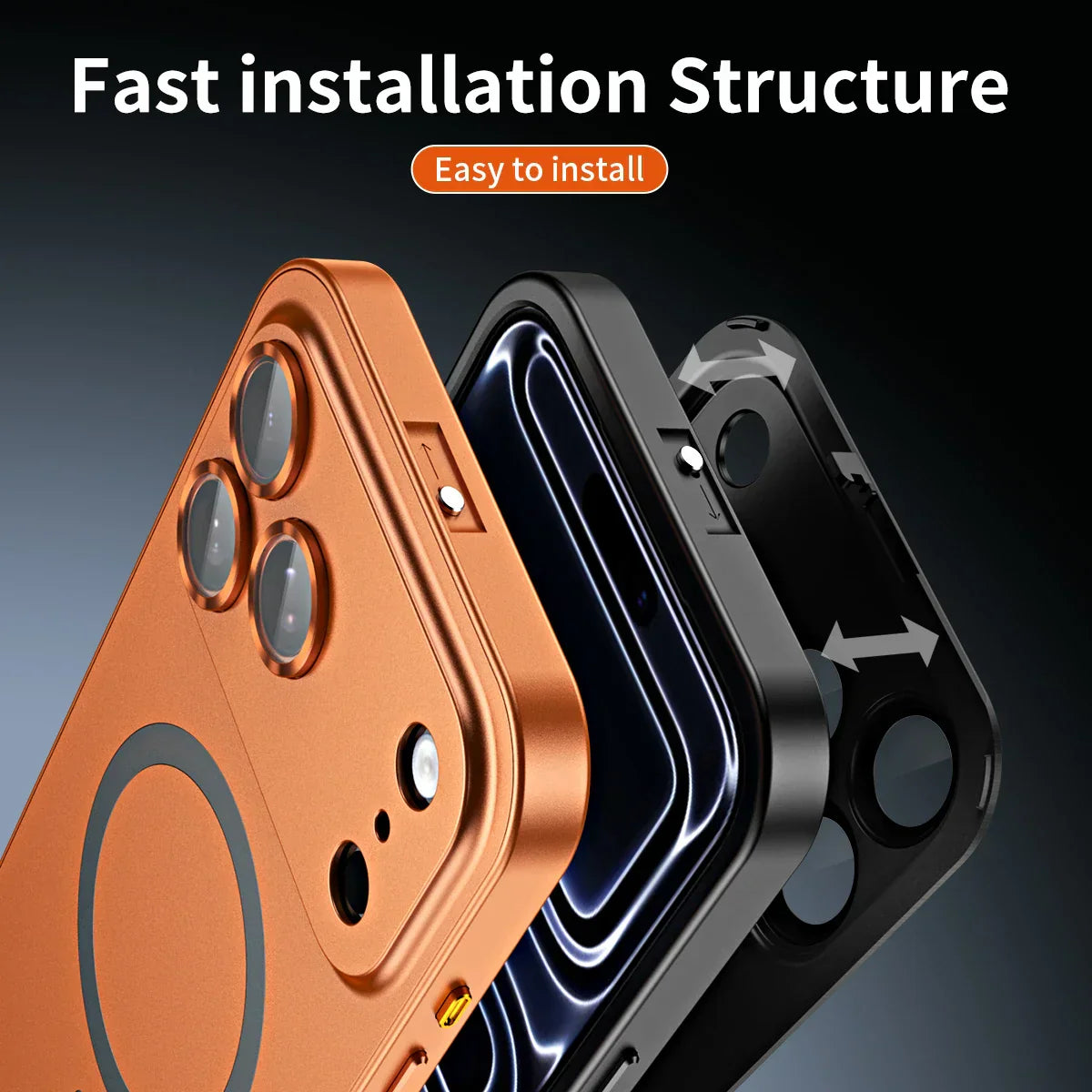 Aluminum Frame Magnetic Cover For iPhone